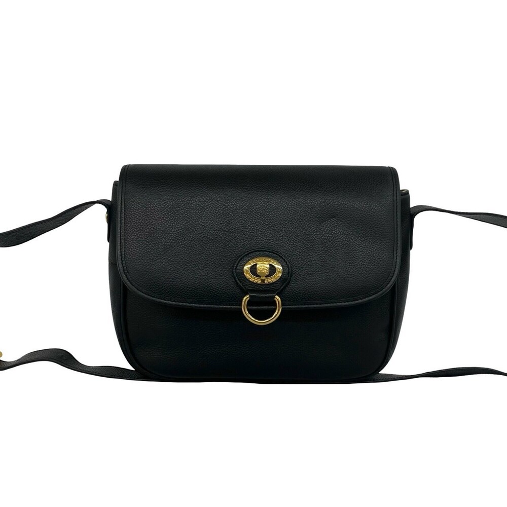Burberrys Vintage Logo Hardware Nova Check Leather Shoulder Bag/Pouch Black 2...